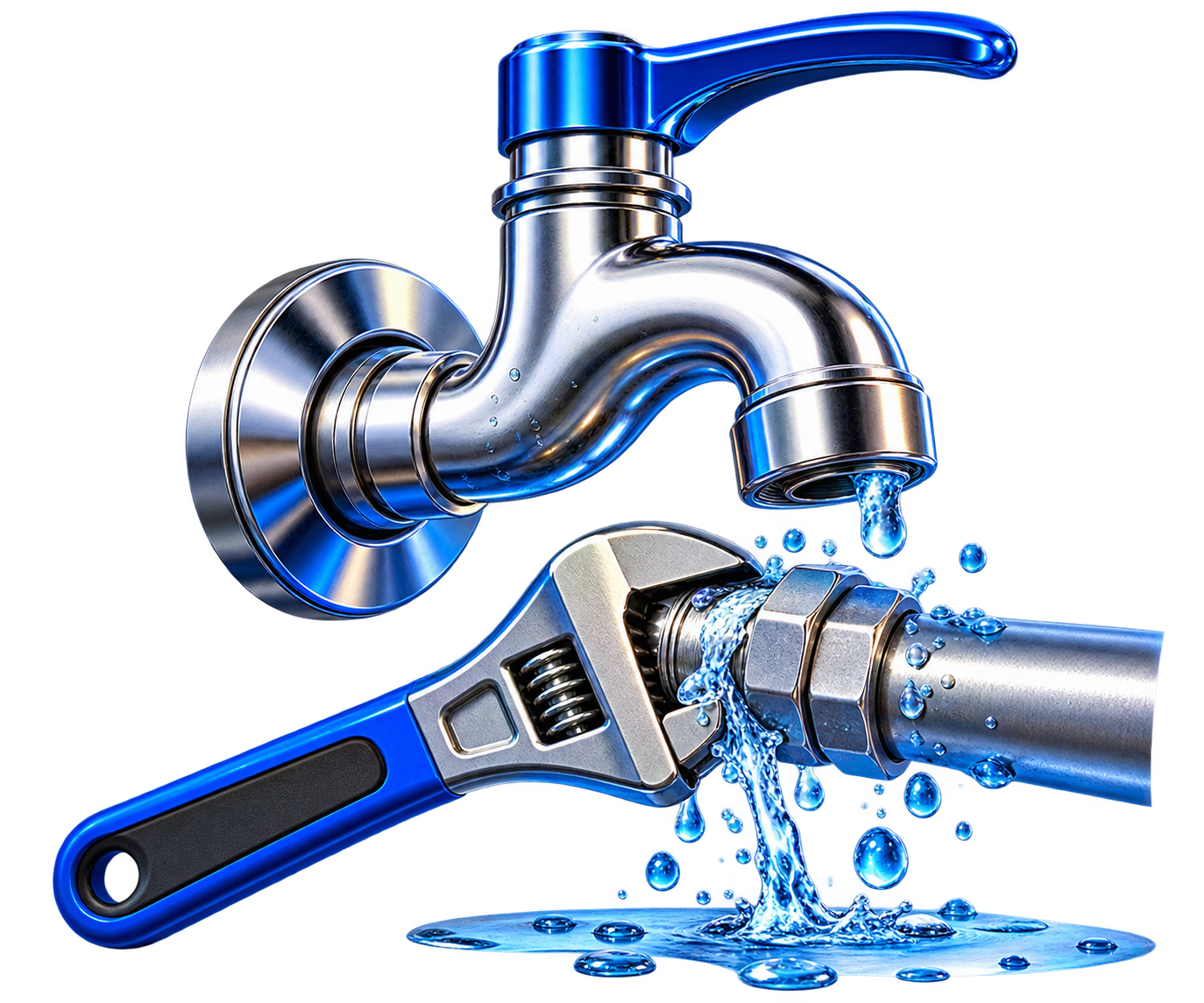 Leak repair tap and wrench